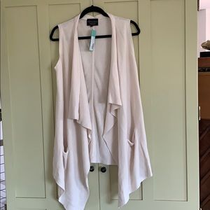 Khloe Sleeveless Open Cardigan Off-White